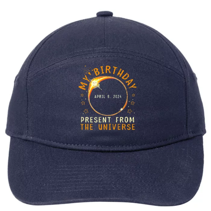 Solar Eclipse 2024 Birthday Present 4.8.24 Totality Universe 7-Panel Snapback Hat