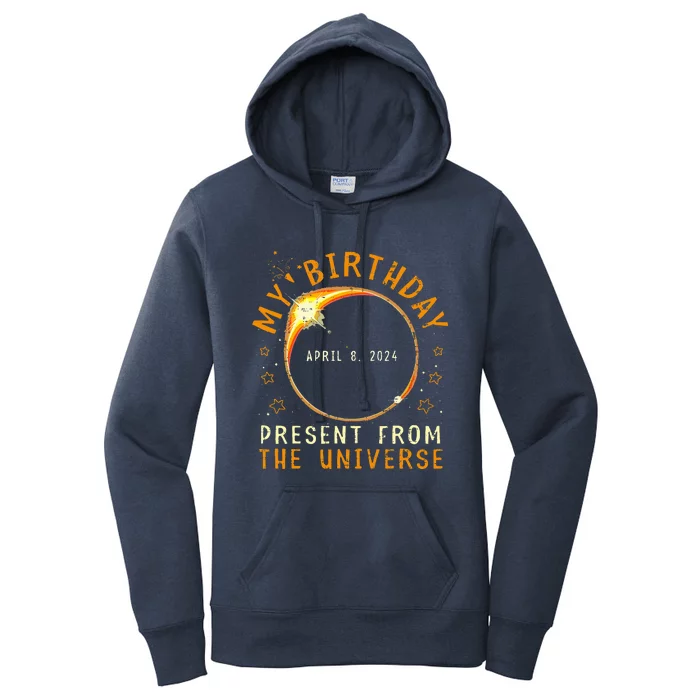 Solar Eclipse 2024 Birthday Present 4.8.24 Totality Universe Women's Pullover Hoodie