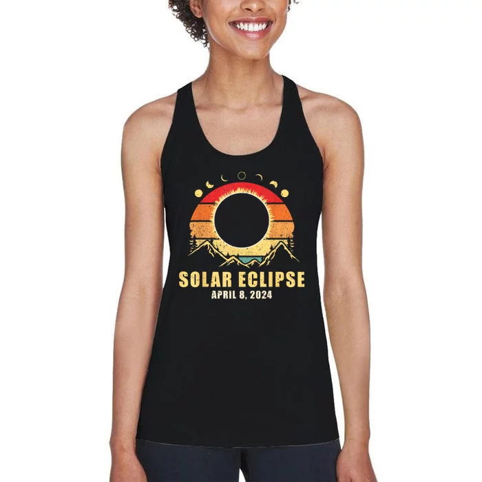 Solar Eclipse 2024 Total Solar Eclipse April 8 2024 Women's Racerback Tank