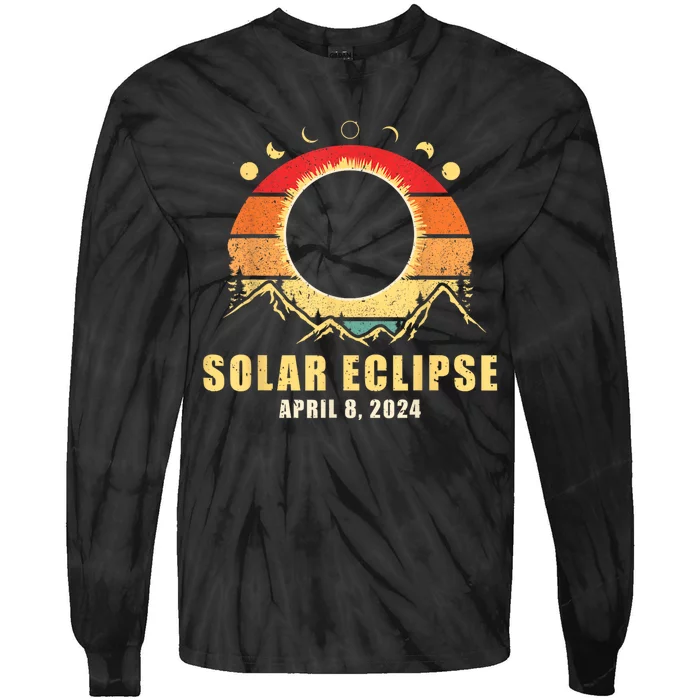 Solar Eclipse 2024 Total Solar Eclipse April 8 2024 Tie-Dye Long Sleeve Shirt