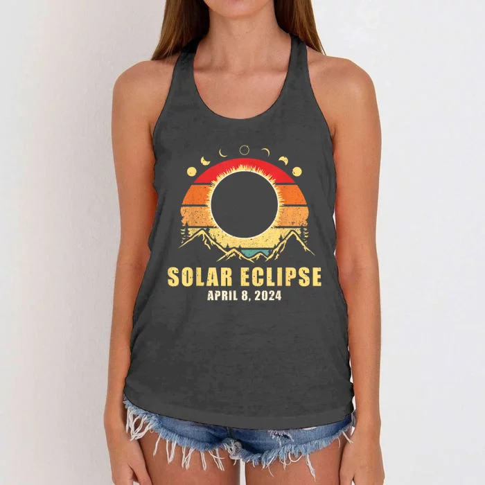 Solar Eclipse 2024 Total Solar Eclipse April 8 2024 Women's Knotted Racerback Tank