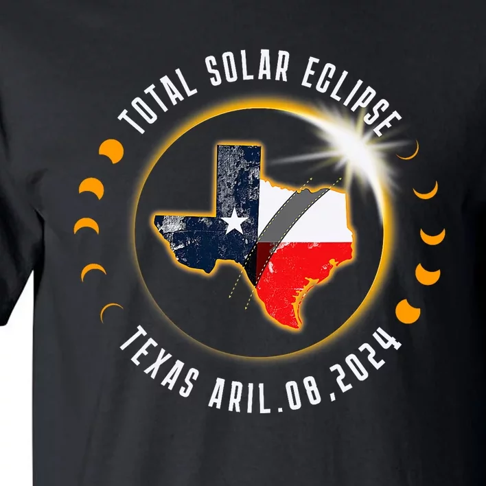 Solar Eclipse 2024 Total Solar Eclipse State Texas Tall T-Shirt