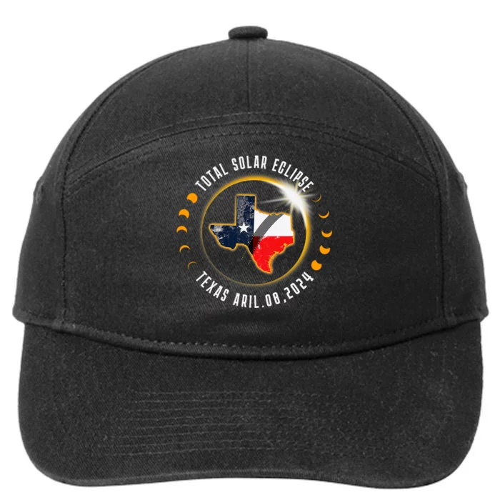 Solar Eclipse 2024 Total Solar Eclipse State Texas 7-Panel Snapback Hat