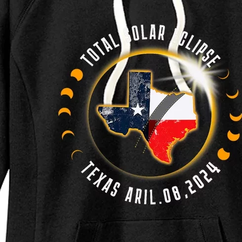 Solar Eclipse 2024 Total Solar Eclipse State Texas Women's Fleece Hoodie