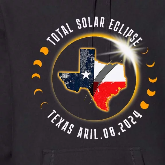 Solar Eclipse 2024 Total Solar Eclipse State Texas Premium Hoodie