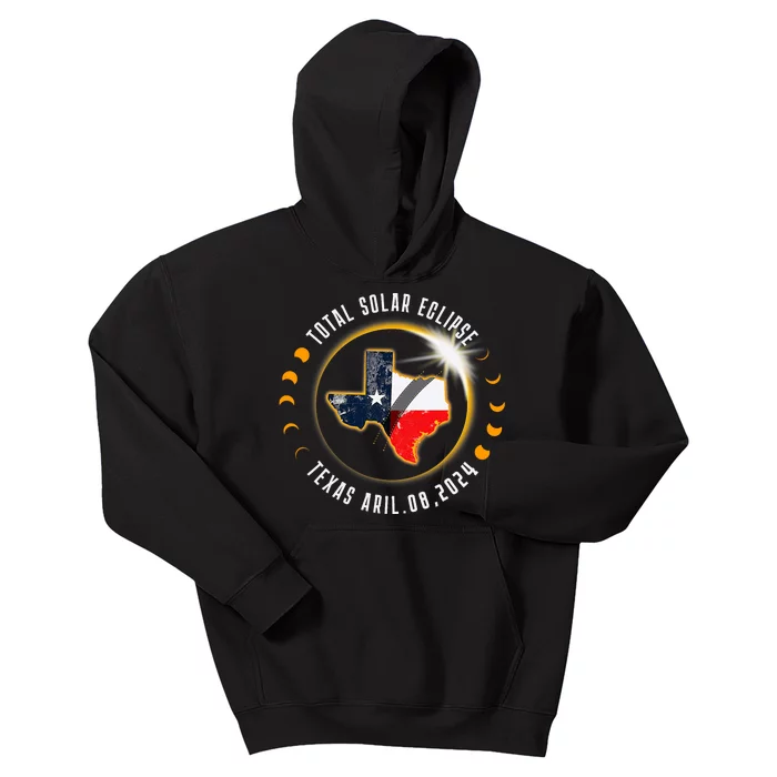 Solar Eclipse 2024 Total Solar Eclipse State Texas Kids Hoodie