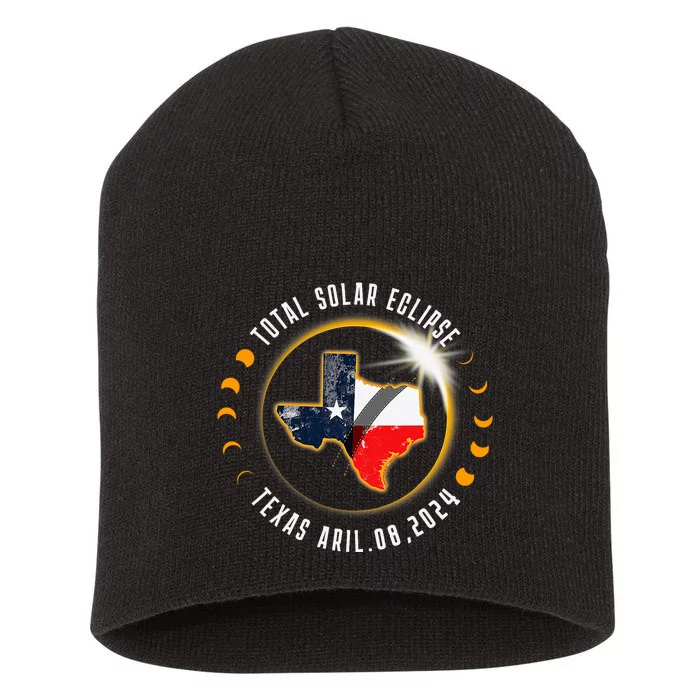 Solar Eclipse 2024 Total Solar Eclipse State Texas Short Acrylic Beanie