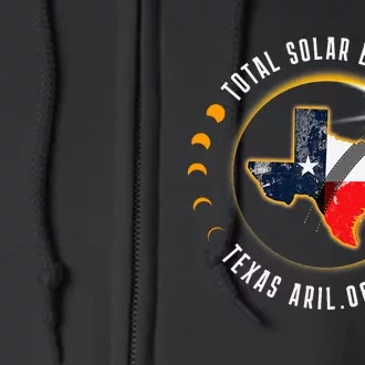 Solar Eclipse 2024 Total Solar Eclipse State Texas Full Zip Hoodie