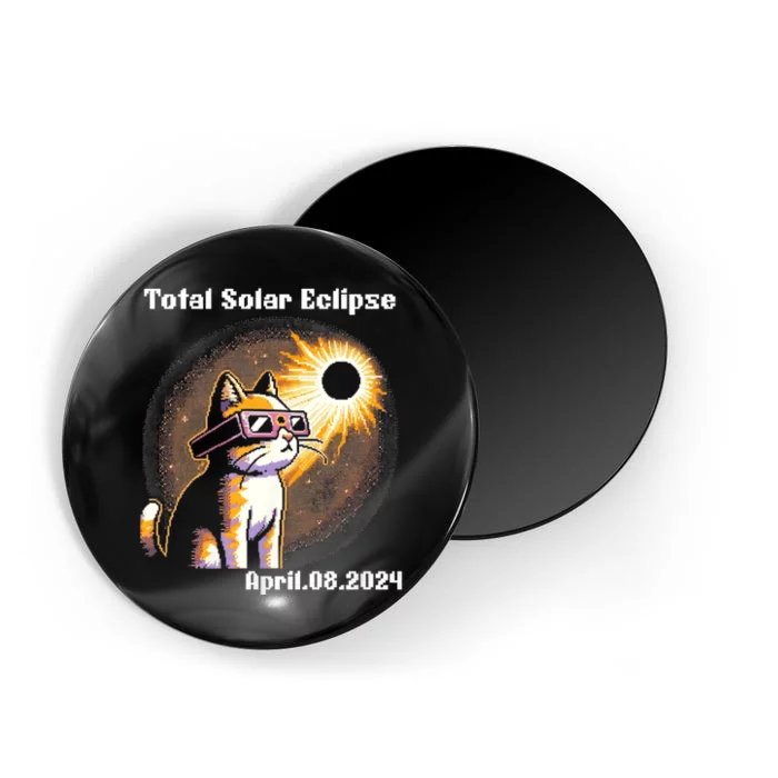 Solar Eclipse 2024 Cat Wearing Solar Eclipse Glasses Magnet