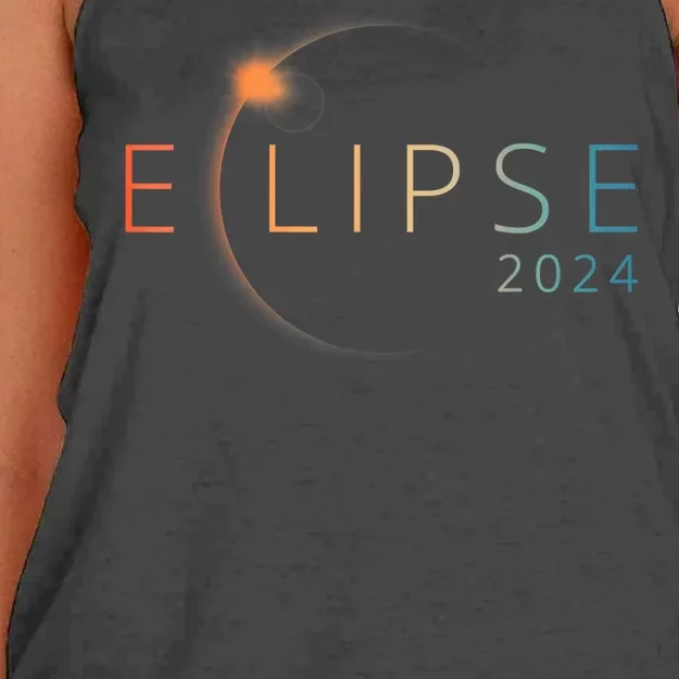 Solar Eclipse 2024 Total Solar Eclipse 4.08.24 Women's Knotted Racerback Tank