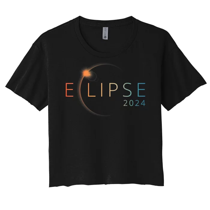 Solar Eclipse 2024 Total Solar Eclipse 4.08.24 Women's Crop Top Tee