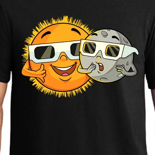 Solar Eclipse 2024 Funny Sun Moon Glasses Science Pajama Set