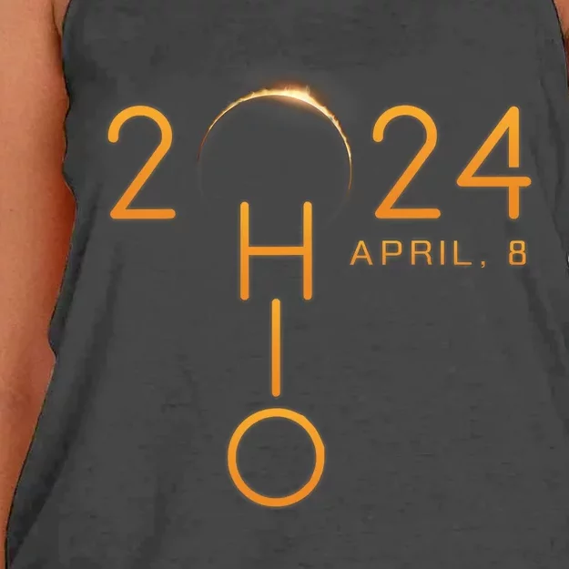 Solar Eclipse 2024 State Ohio Women's Knotted Racerback Tank