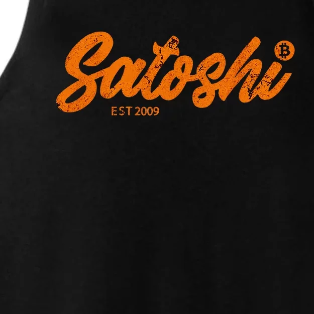 Satoshi Est 2009 Bitcoin Creator Blockchain Currency Ladies Tri-Blend Wicking Tank