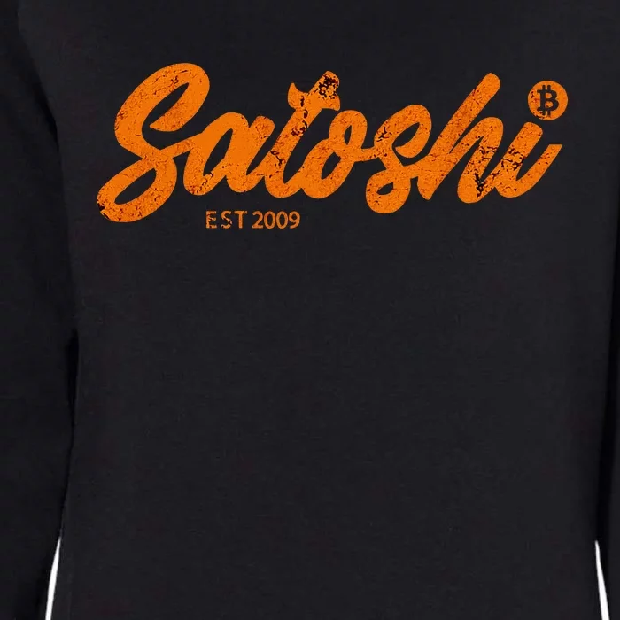 Satoshi Est 2009 Bitcoin Creator Blockchain Currency Womens California Wash Sweatshirt