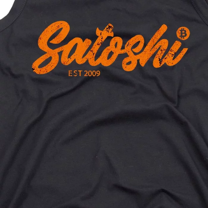 Satoshi Est 2009 Bitcoin Creator Blockchain Currency Tank Top