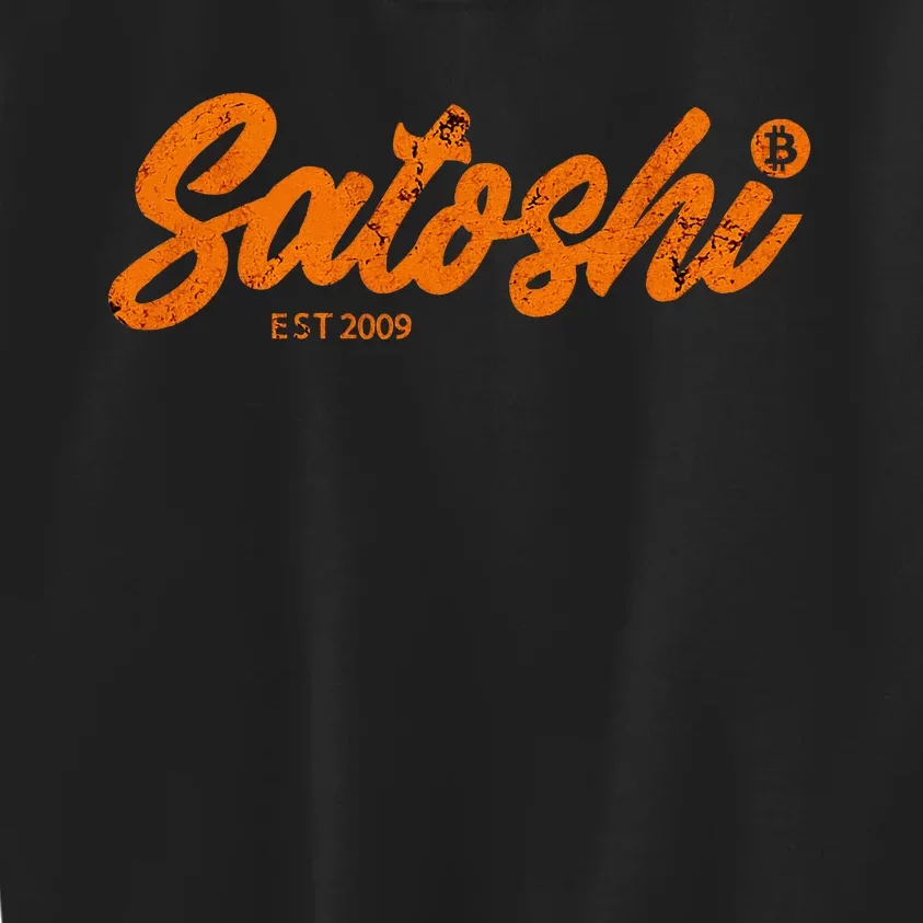 Satoshi Est 2009 Bitcoin Creator Blockchain Currency Kids Sweatshirt