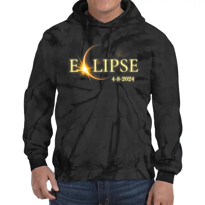 Solar Eclipse 2024 Total Solar Eclipse 4.08.24 Gift For Solar Eclipse Lover Tie Dye Hoodie