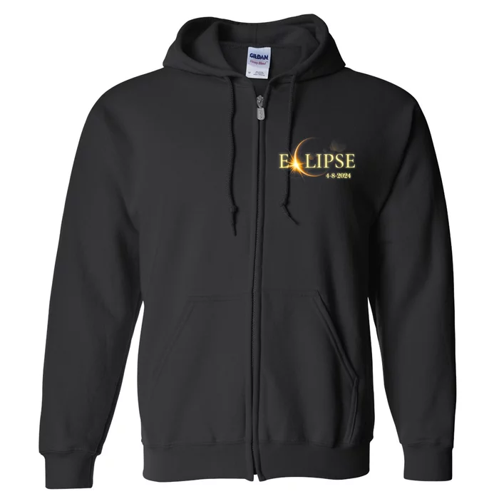 Solar Eclipse 2024 Total Solar Eclipse 4.08.24 Gift For Solar Eclipse Lover Full Zip Hoodie