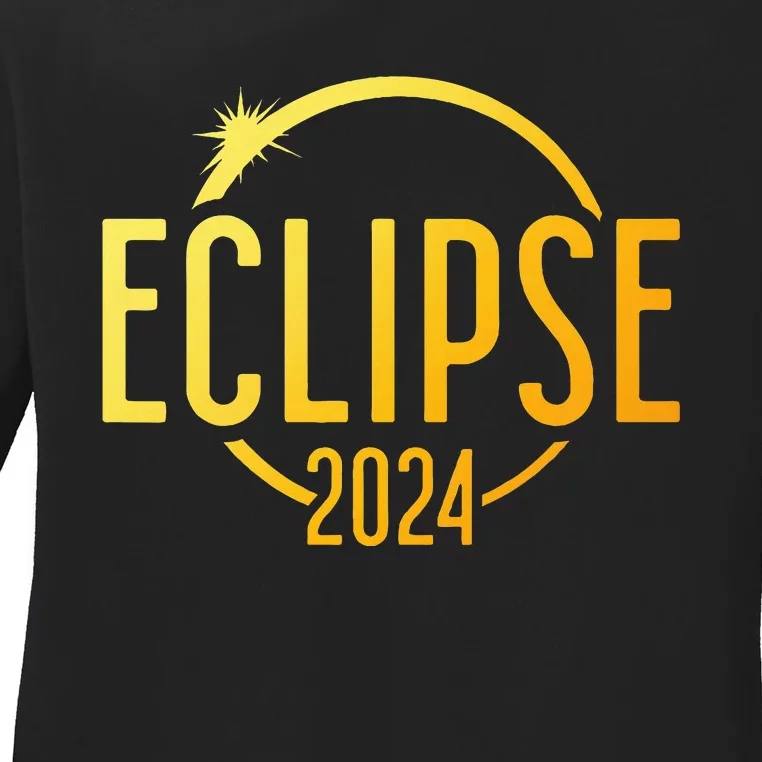 Solar Eclipse 2024 Total Solar Eclipse 4.08.24 Ladies Long Sleeve Shirt