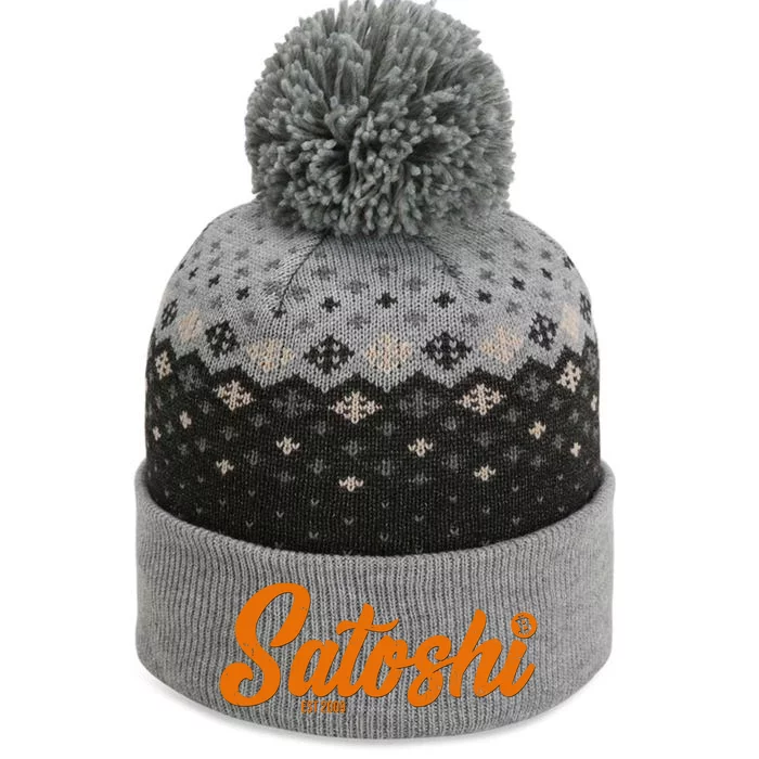 Satoshi Est 2009 Cryptocurrency The Baniff Cuffed Pom Beanie