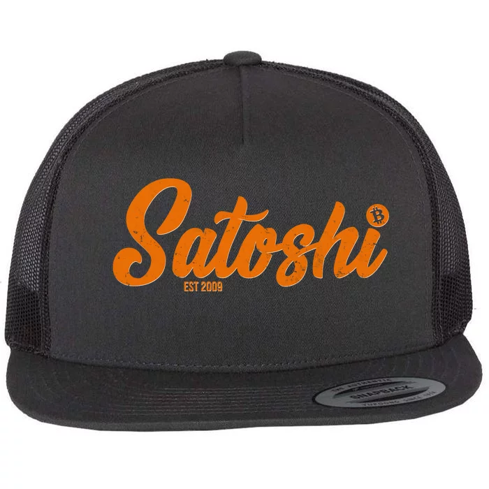 Satoshi Est 2009 Cryptocurrency Flat Bill Trucker Hat