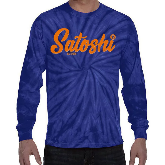 Satoshi Est 2009 Cryptocurrency Tie-Dye Long Sleeve Shirt