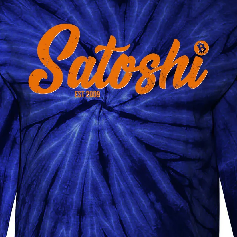 Satoshi Est 2009 Cryptocurrency Tie-Dye Long Sleeve Shirt