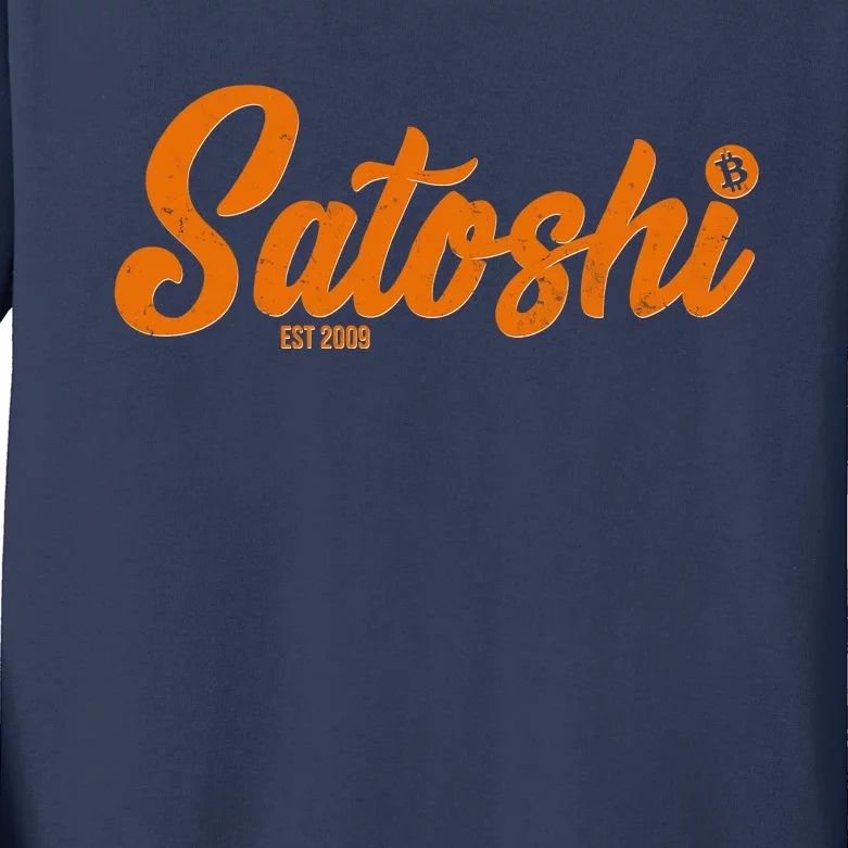 Satoshi Est 2009 Cryptocurrency Kids Long Sleeve Shirt