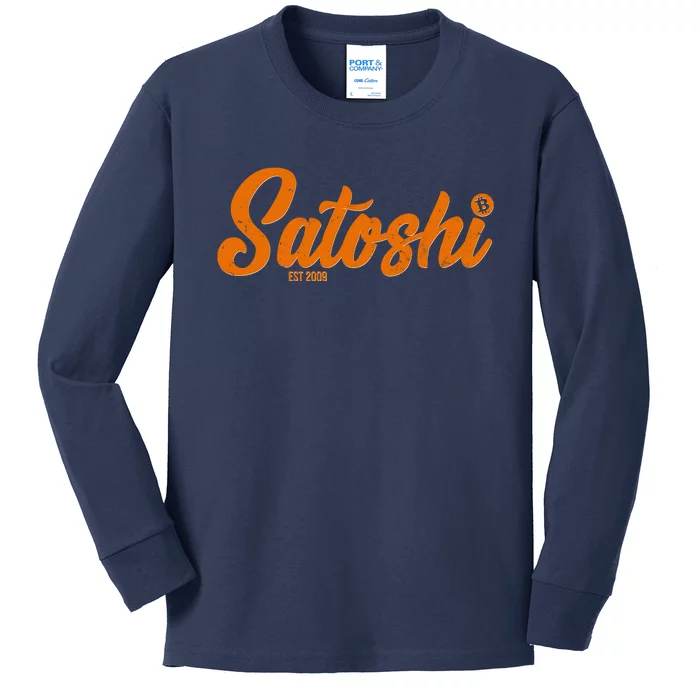 Satoshi Est 2009 Cryptocurrency Kids Long Sleeve Shirt