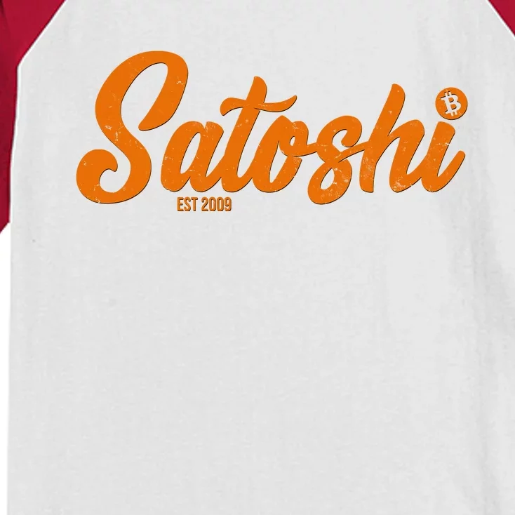 Satoshi Est 2009 Cryptocurrency Kids Colorblock Raglan Jersey