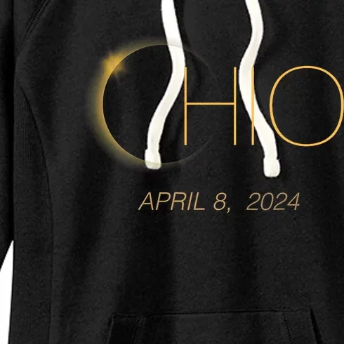 Solar Eclipse 2024 Total Solar Eclipse State Ohio Women's Fleece Hoodie