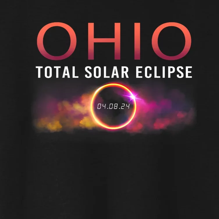Solar Eclipse 2024 State Ohio Total Solar Eclipse Women's Crop Top Tee