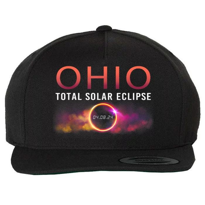 Solar Eclipse 2024 State Ohio Total Solar Eclipse Wool Snapback Cap