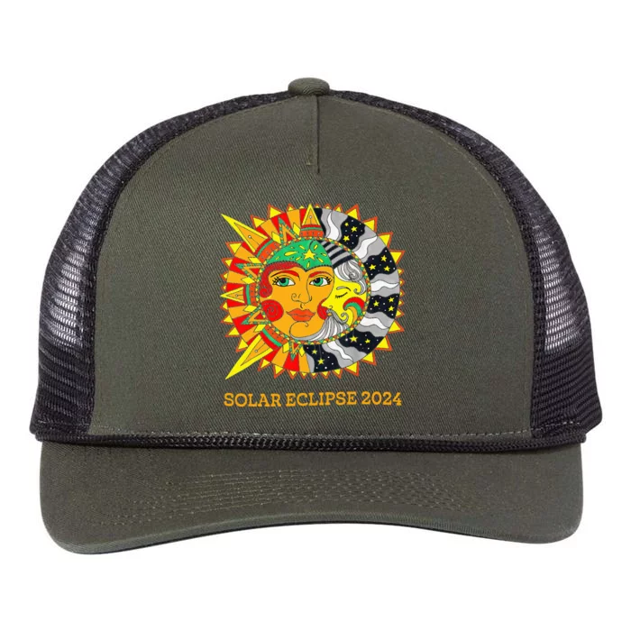 Solar Eclipse 2024 Usa Retro Rope Trucker Hat Cap