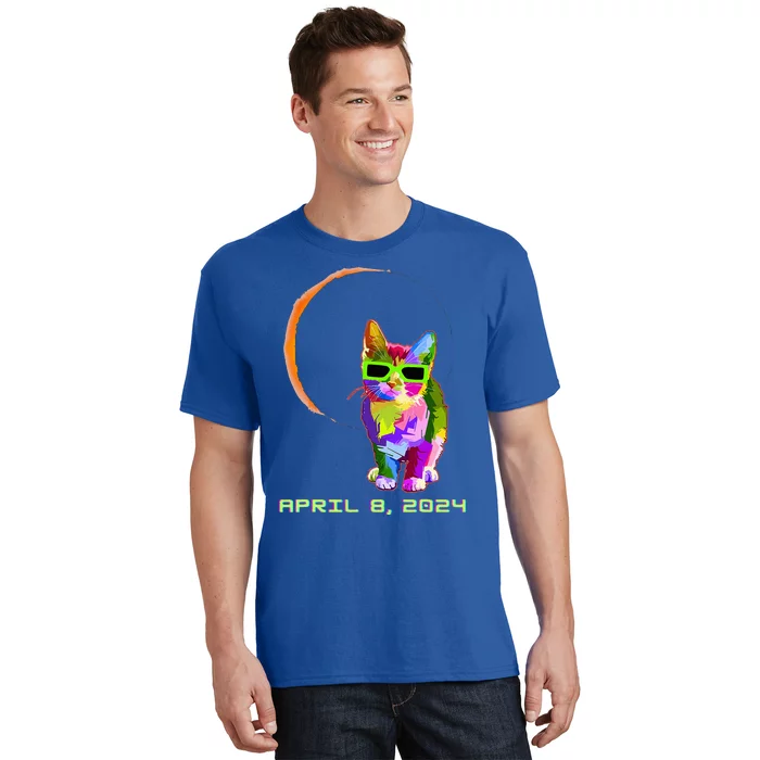 Solar Eclipse 2024 Cat Wearing Solar Eclipse Glasses T-Shirt