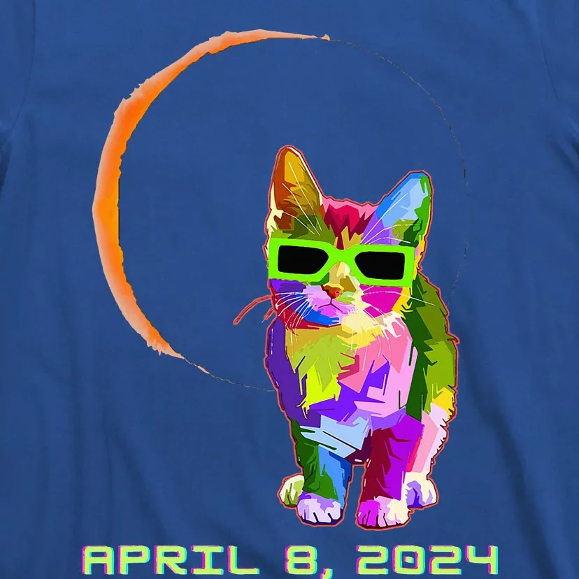 Solar Eclipse 2024 Cat Wearing Solar Eclipse Glasses T-Shirt