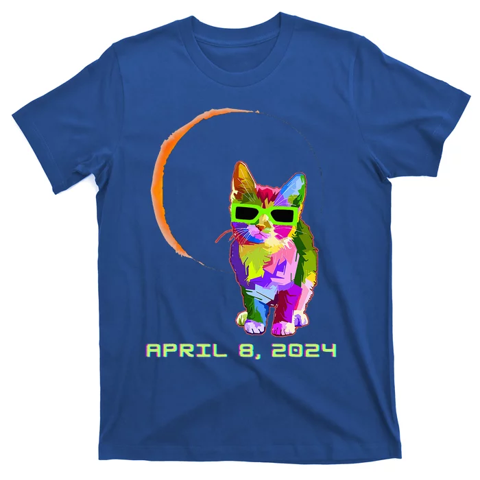 Solar Eclipse 2024 Cat Wearing Solar Eclipse Glasses T-Shirt