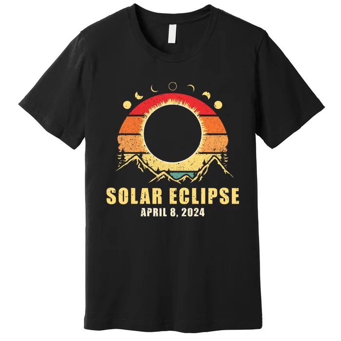 Solar Eclipse 2024 Total Solar Eclipse April 8 2024 Vintage Premium T-Shirt