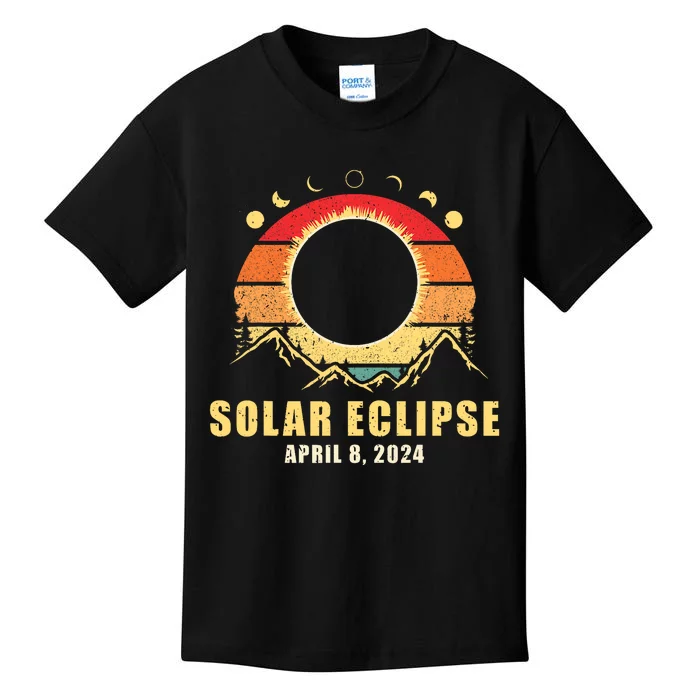 Solar Eclipse 2024 Total Solar Eclipse April 8 2024 Vintage Kids T-Shirt