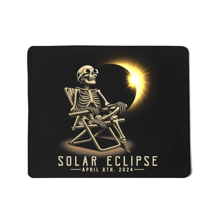 Solar Eclipse 2024 Total Eclipse April 8th 2024 Skull Mousepad