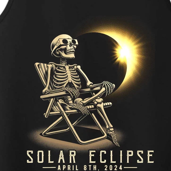 Solar Eclipse 2024 Total Eclipse April 8th 2024 Skull Performance Tank