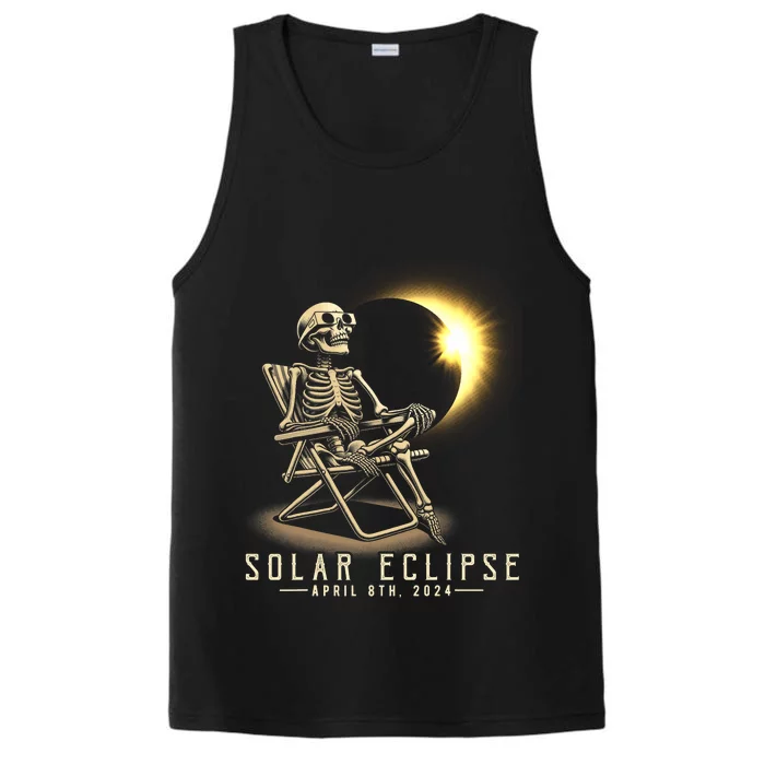 Solar Eclipse 2024 Total Eclipse April 8th 2024 Skull Performance Tank