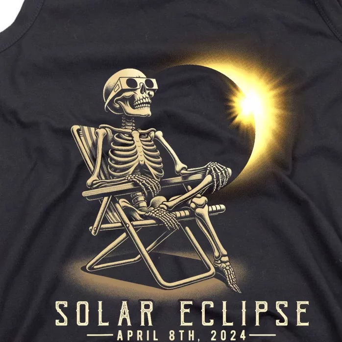 Solar Eclipse 2024 Total Eclipse April 8th 2024 Skull Tank Top