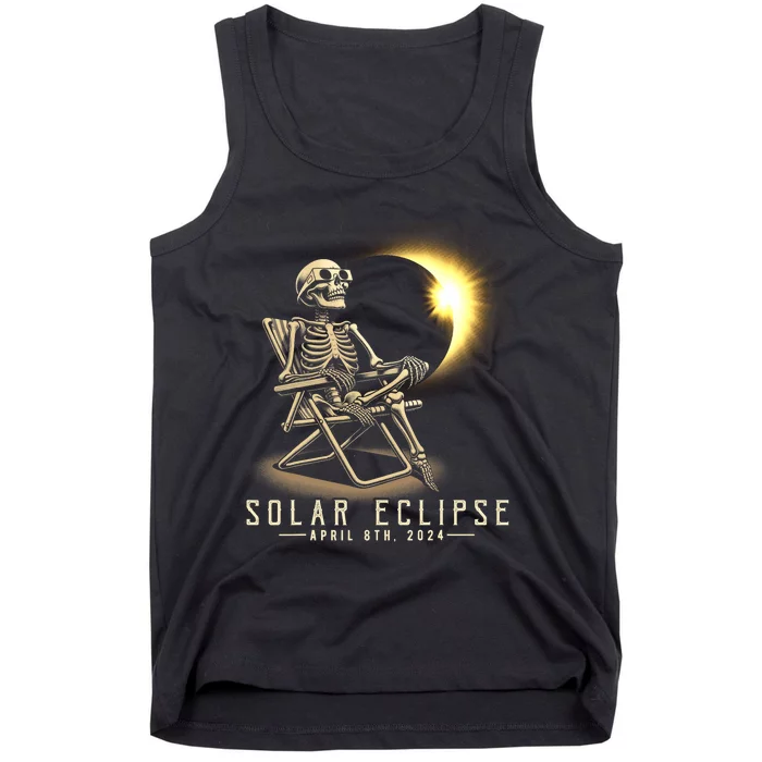 Solar Eclipse 2024 Total Eclipse April 8th 2024 Skull Tank Top