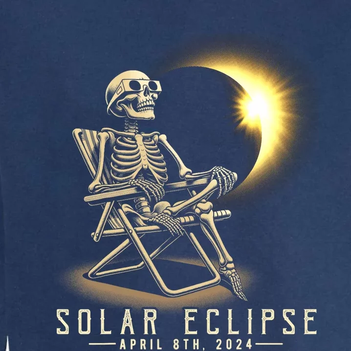 Solar Eclipse 2024 Total Eclipse April 8th 2024 Skull Garment-Dyed Sweatshirt