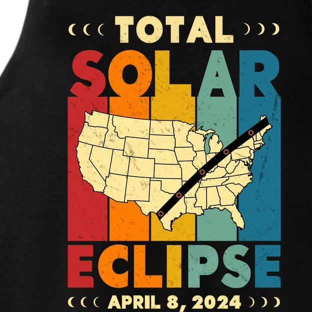 Solar Eclipse 2024 Total Solar Eclipse Vintage Retro Total Eclipse Ladies Tri-Blend Wicking Tank