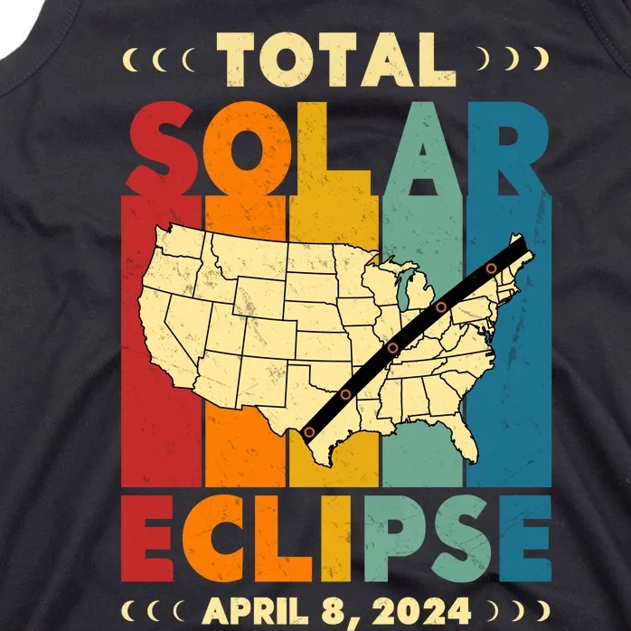 Solar Eclipse 2024 Total Solar Eclipse Vintage Retro Total Eclipse Tank Top