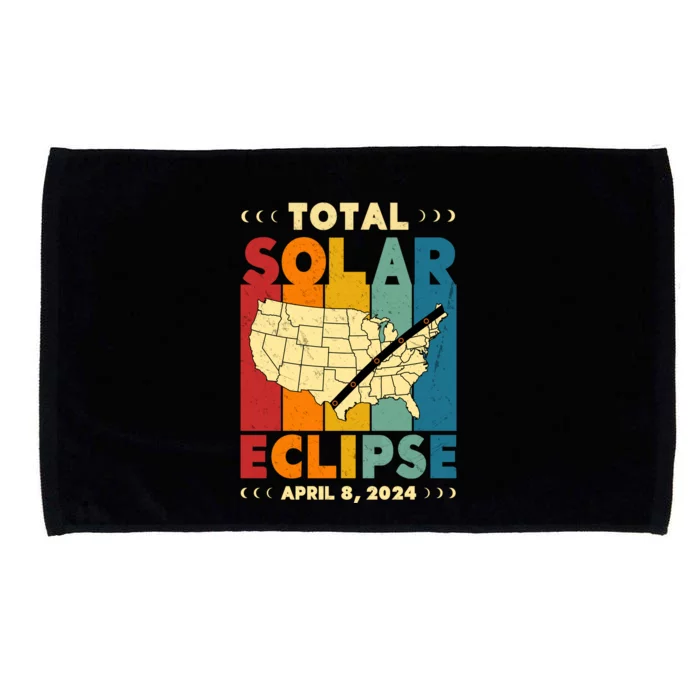 Solar Eclipse 2024 Total Solar Eclipse Vintage Retro Total Eclipse Microfiber Hand Towel