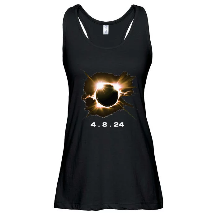 Solar Eclipse 4.8.24 Totality Event 2024 Souvenir Ladies Essential Flowy Tank